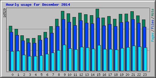 Hourly usage for December 2014