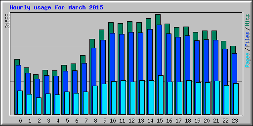 Hourly usage for March 2015