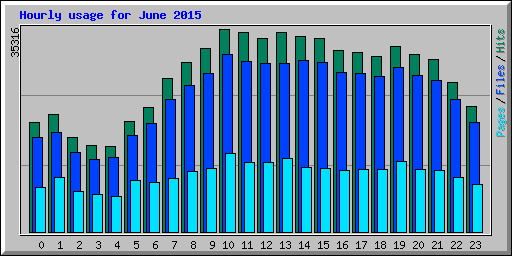 Hourly usage for June 2015