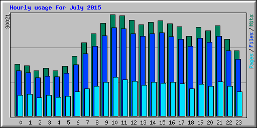 Hourly usage for July 2015
