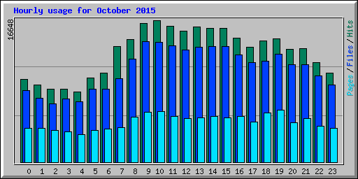 Hourly usage for October 2015
