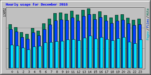Hourly usage for December 2016